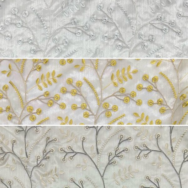 Floral Lace Embroidery Curtain Voile Fabric