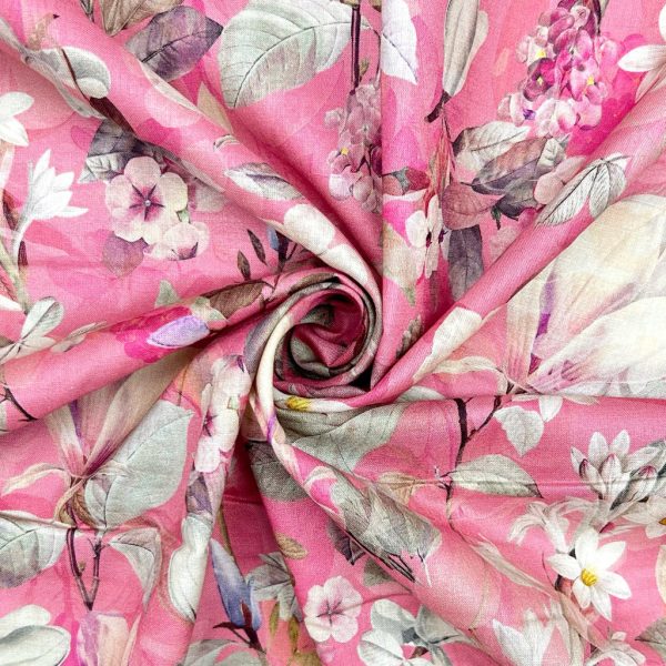 Serene Bloom Cotton Lawn Fabric - Image 6