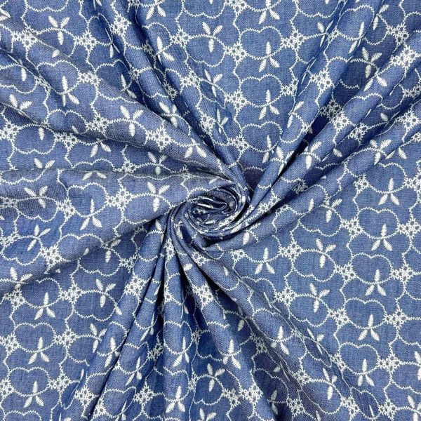 Soft Bloom Chambray Denim Fabric - Image 3