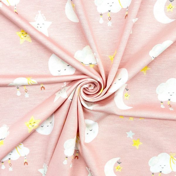 Starry Skies Bamboo Cotton Jersey Fabric - Image 4