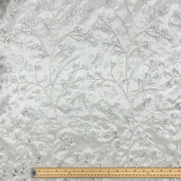 Floral Lace Embroidery Curtain Voile Fabric - Image 2