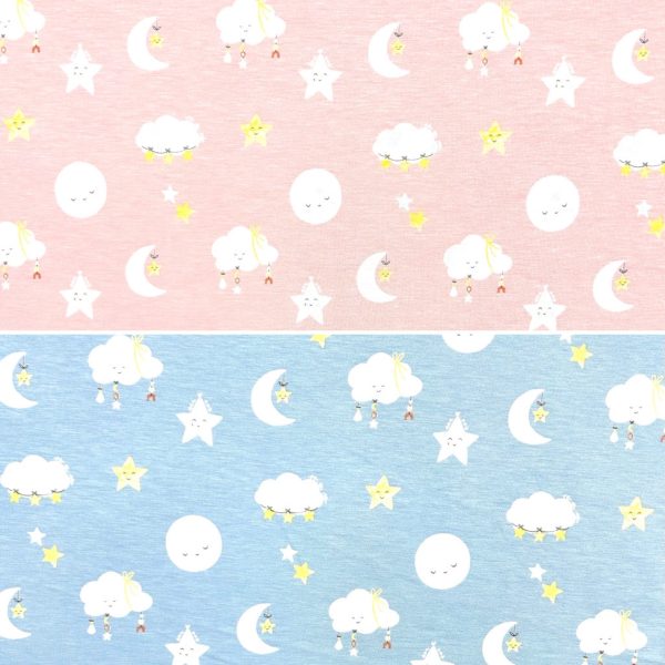 Starry Skies Bamboo Cotton Jersey Fabric