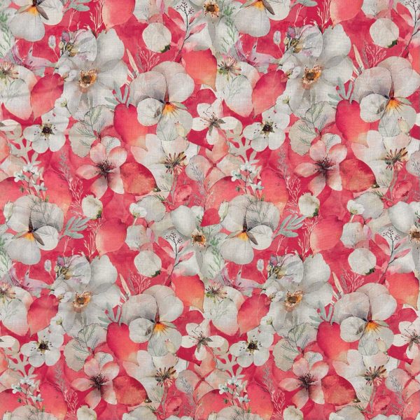 Rosy Meadow Cotton Lawn Fabric