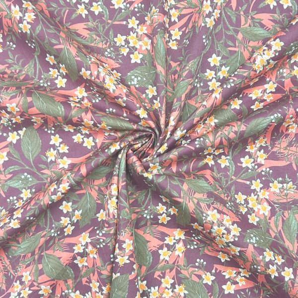 Charming Bouquets Stretch Cotton Poplin Fabric - Image 10