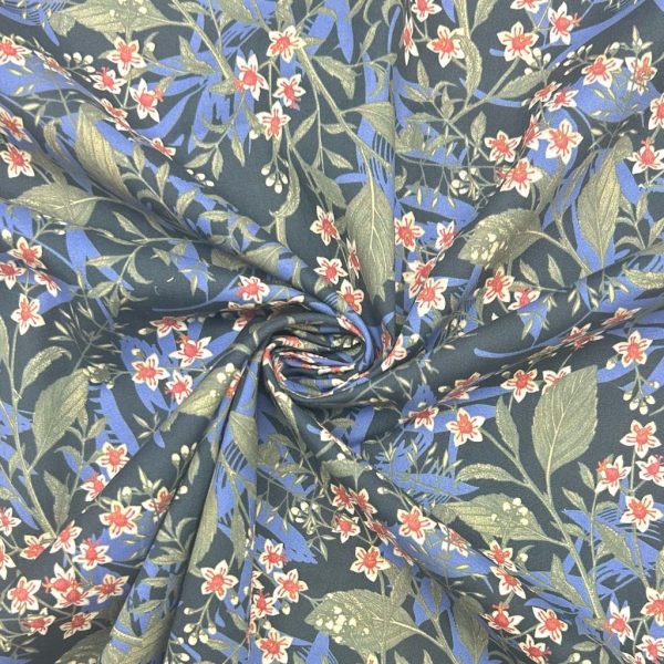 Charming Bouquets Stretch Cotton Poplin Fabric - Image 4