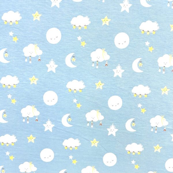 Starry Skies Bamboo Cotton Jersey Fabric - Image 5