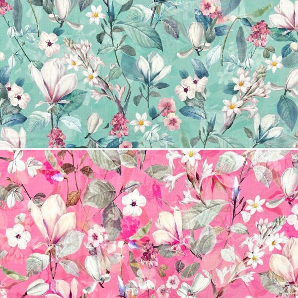 Serene Bloom Cotton Lawn Fabric