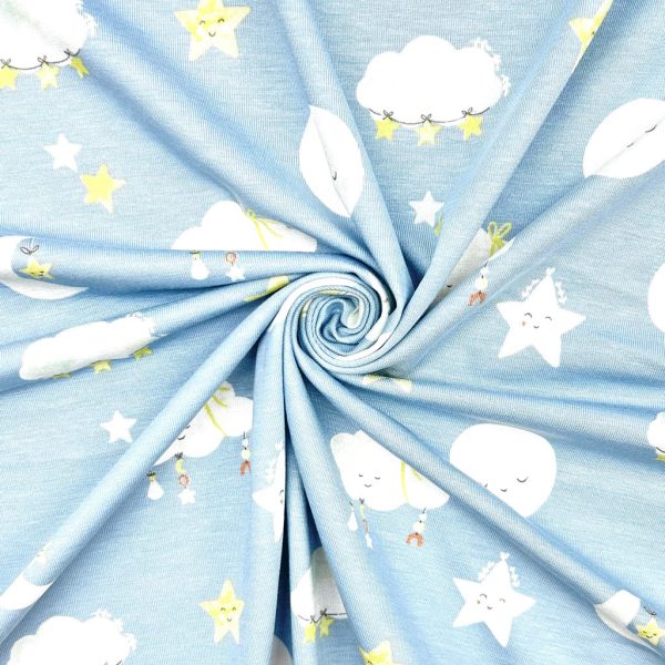 Starry Skies Bamboo Cotton Jersey Fabric - Image 6