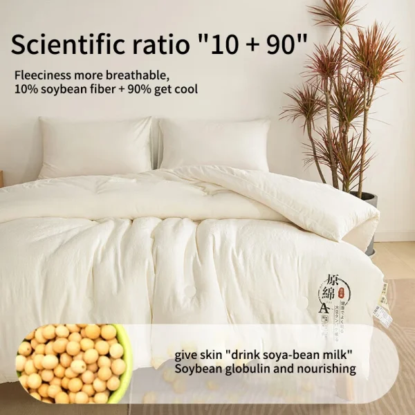 Raw Cotton Soybean Quilt Spring and Autumn Quilt Thickened Winter Quilt - Image 2
