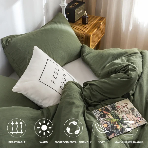 Soft Reversible Washable Bedding Comforter Sets ,Luxury Fluffy Microfiber Skin-friendly Comforter for All Season - Image 3