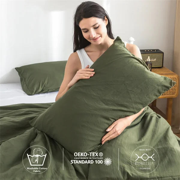 Soft Reversible Washable Bedding Comforter Sets ,Luxury Fluffy Microfiber Skin-friendly Comforter for All Season - Image 4
